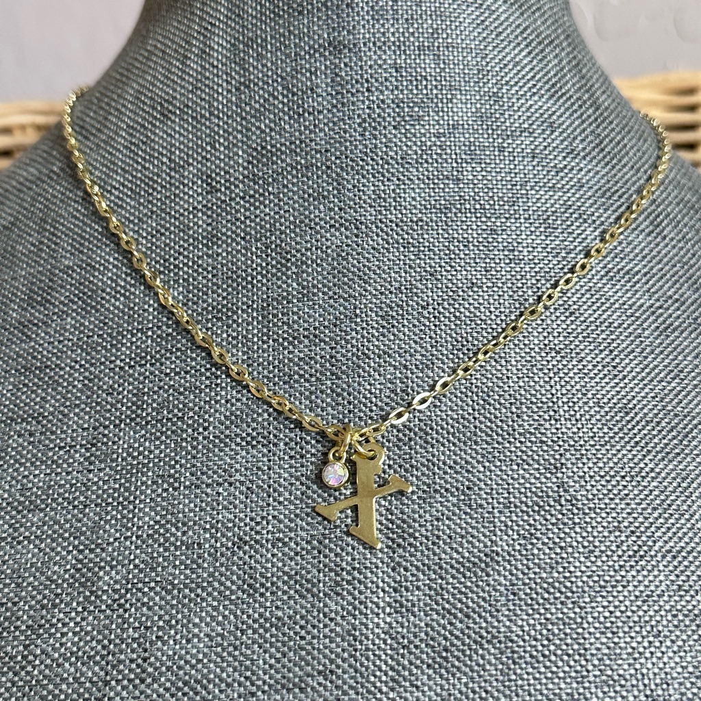 Nwt Dainty Gold Letter X Initial Necklace